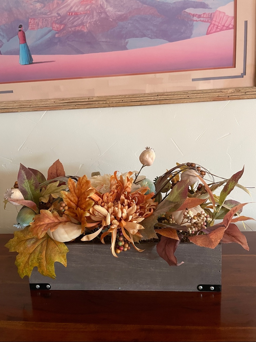 Pottery Barn Fall ffaux foliage centerpiece